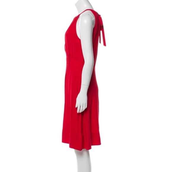 Kate Spade halter knee length red crepe dress - Picture 2 of 4